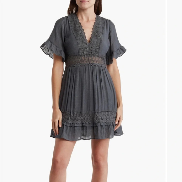 Wishlist Apparel Gray Boho Dress (Medium) - Picture 3 of 4